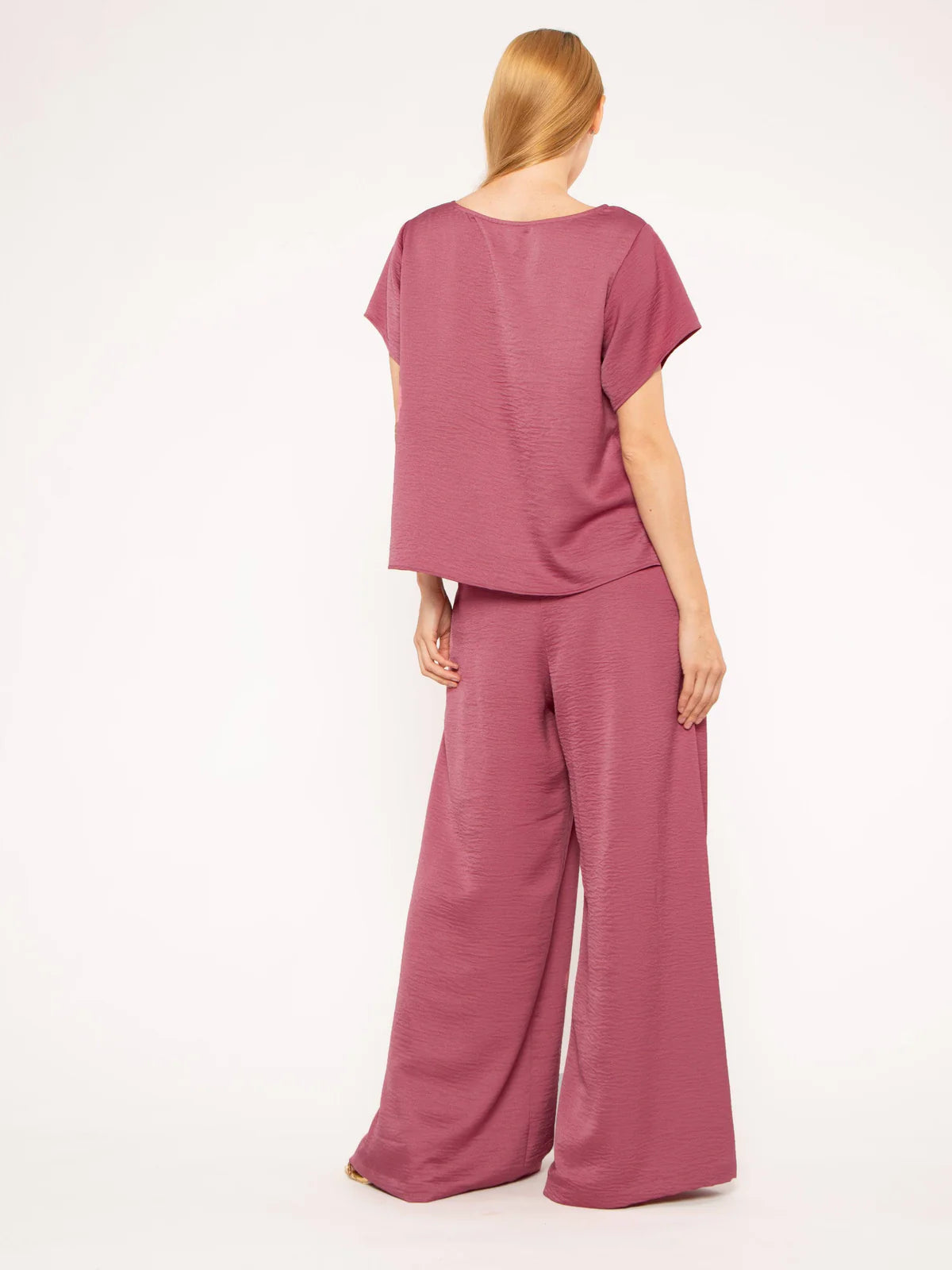 Ripley Rader - Mulberry Satin Crepe Everyday T-Shirt - Council Studio