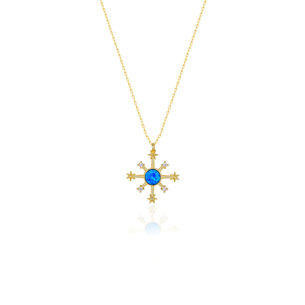 Chakarr - Blue Opal Starburst Necklace - Council Studio