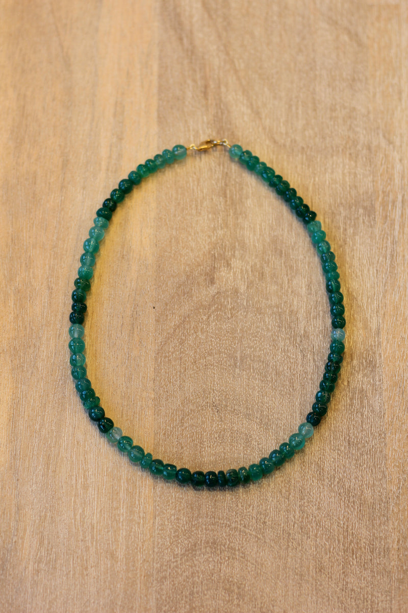 Theodosia - Electric Green Carved Candy Necklace - Council Studio