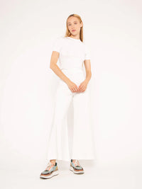 Ripley Rader - Off-White Ponte Knit Wide Leg Pant - Cropped - caniescape