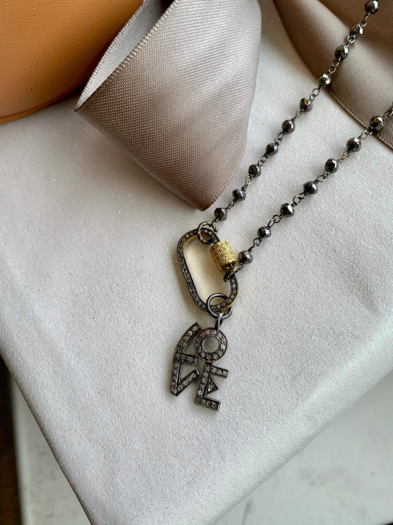 Susan Zieman - Dark Pyrite Rosary with LOVE Charm - Council Studio