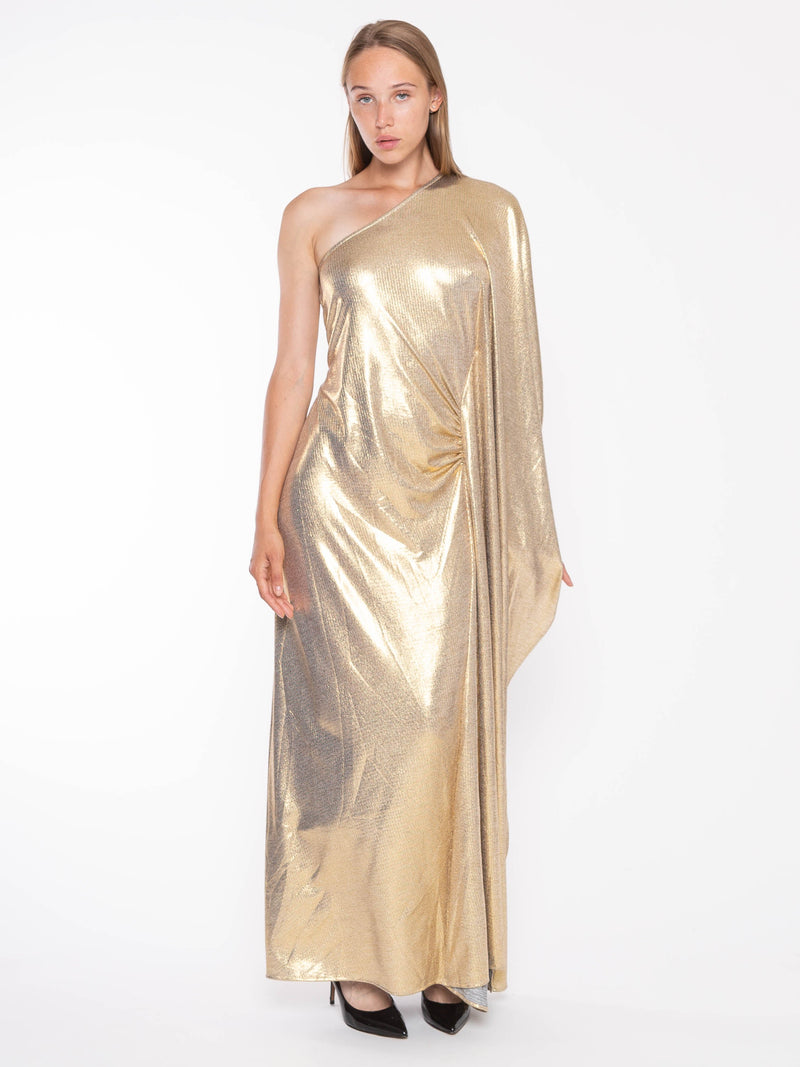 Ripley Rader - Gold Foil Jersey Gown - Council Studio